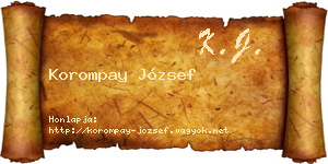 Korompay József névjegykártya